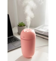 KT-H09 Pembe 420 Ml Taşınabilir Mini USB Hava Nemlendirici Araç ve Ofis İçin Renkli Işıklı