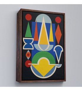 Çerçeveli Auguste Herbin - Kompozisyon Çiçek Meyve Tablo (Kahverengi)