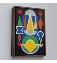 Çerçeveli Auguste Herbin - Kompozisyon Çiçek Meyve Tablo (Kahverengi)