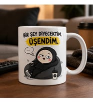 Bir Şey Diyecektim Üşendim Komik Esprili Baskılı Seramik Kupa