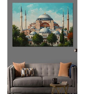 Sırlı Soyut Fırçalı Fil Portresi Dekoratif Kanvas - Mdf Ahşap Tablo