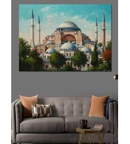 Sırlı Soyut Fırçalı Fil Portresi Dekoratif Kanvas - Mdf Ahşap Tablo