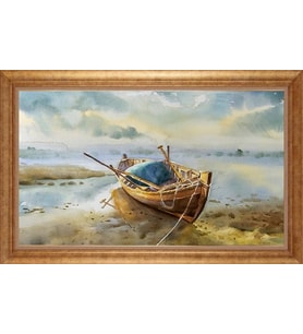 Çerçeveli Paspartulu Manzara Tablo bm0776 (Gold)