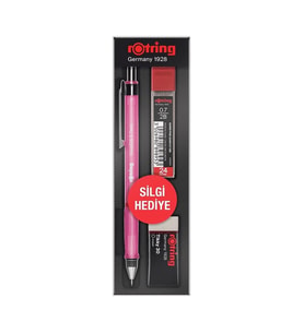 ROTRING VISUCLICK VERSATİL + MİN + SİLGİ 3'LÜ OKUL SETİ - 0.7 mm PEMBE