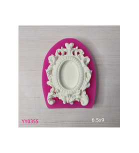 YY0355 Kenarları Oymalı Ortası Elips Çerçeve Silikon Kalıp