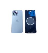 Uyumlu İphone 15 Pro Max Arka Kapak Full Kamera Camlı ( Pil Kapağı ) - Magsafe Demirli + Titanyum