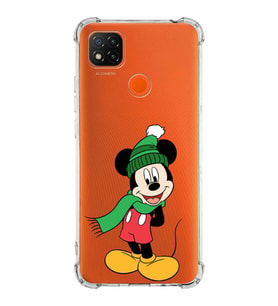 Xiaomi Redmi 9C Köşe Korumalı Antişok Kapak Mickey Mouse Tasarımlı Şeffaf  Kılıf