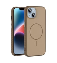 Coverzone iPhone 14 ?le Uyumlu Kamera Lens Korumal? K?l?f Magsafe Uyumlu Kablosuz ?arj �zellikli Tea Silikon Telefon K?l?f? Gold