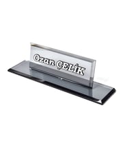 ZARİF ŞIK OFİS DEKORU MASA İSİMLİK (Gümüş)