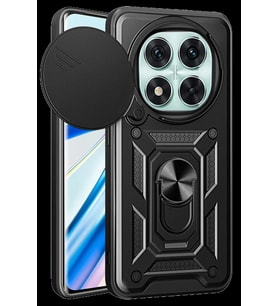 Redmi Note 14 Pro 5G Kılıf Pars Lens Yüzüklü Silikon - Siyah
