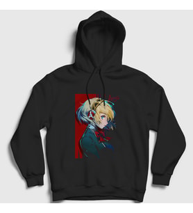 Presmono Unisex Siyah Aigis Oyun Persona 3 Kapüşonlu Sweatshirt 451761tt