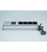 Mutfak Tezgah/Dolap Altı 32Cm Beyaz Led Aydınlatmalı 4 Prizli (Açık Gri)