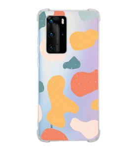 Huawei P40 Pro Uyumlu Köşe Korumalı Antişok Kapak Grunge Tasarımlı Şeffaf Kılıf