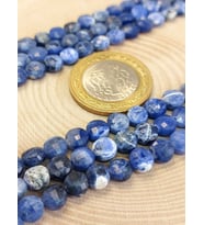 Sodalit Taşı YASSI Faset Kesim YARIM Dizi 6x4mm (18cm uzunluğundadır)
