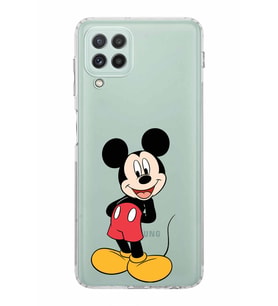 Samsung Galaxy A22  Kamera Korumalı  Kapak Mickey Mouse Tasarımlı  Şeffaf Kılıf
