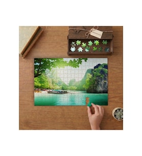 Yeşil Deniz - Dağ - Manzara Tasarımı 240 parça Ahşap Puzzle Ahşap Kutuda MP08412