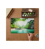 Yeşil Deniz - Dağ - Manzara Tasarımı 240 parça Ahşap Puzzle Ahşap Kutuda MP08412