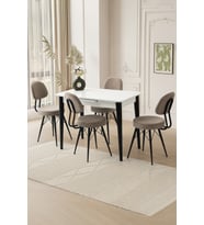 Mini 60 x 100 Milano Mdf Ortadan Açılır Masa 4 Adet Ece Sandalye