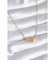 316L Çelik Gold Renk Zirkon Taşlı Model Kadın Kolye - TJ-BKO8252