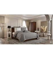 ELEGANT 7 PARÇA PİKE YATAK ÖRTÜSÜ SETİ GRİ