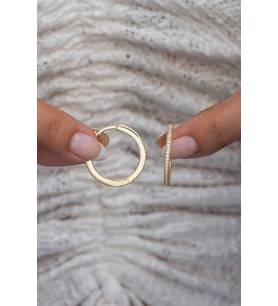 925 Ayar Gümüş Gold 25 mm Tamtur Halka Küpe