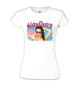 Katy Perry - California Gurls Beyaz Bayan Tshirt