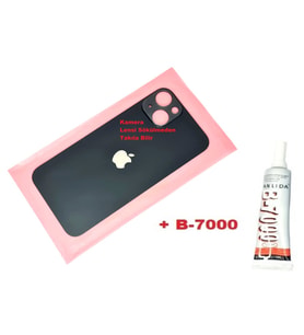 Tkgz İPhone 13 Arka Pil Batarya Kapağı (CAM+B-7000) SİYAH