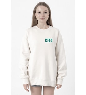Squid Game Player 456 Beyaz Kadın 2ip Sweatshirt