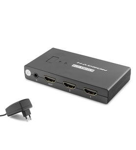 Hdmi Usb Kvm Switch 2 Port Hdmi 4 Port Usb Dahili Kablolu - Siyah HDX1373