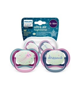 Philips Avent Ultra Air Night Karanlıkta Parlar Gece Emziği 6-18 ay Kız