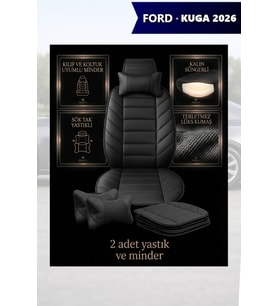 kuga 2026 Koltuk ve Kılıf uyumlu Yastık Siyah Lüks Minder 2 Minder 2 Yastık