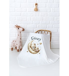 Pia Baby Premium %100 Pamuk Çift Kat Penye Bebek Battaniyesi 80x80 cm 5052-11 (Krem)