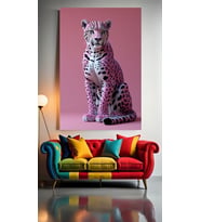 PEMBE KAPLAN 1 Ev Duvar Salon Güzellik Salonu Ofis Dükkan Dekarasyon Kanvas Tablo (Çok Renkli)