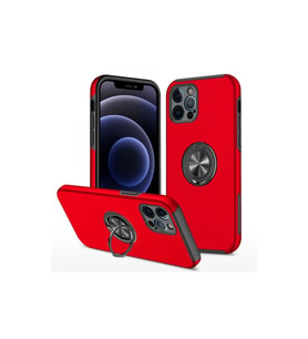 Apple iPhone 12 Pro Kılıf Elit Yüzüklü Kapak - Kırmızı