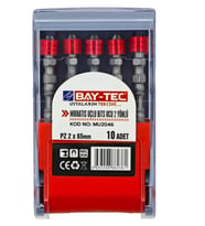 Bay-Tec Mu2046 Mıknatıs Uçlu Bits Ucu 2 Yönlü Pz2x65 10Adet