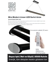 Mira Silver Lineer LED Sarkıt Avize – Kumandalı Dim Edilebilir – Aşağı Işık