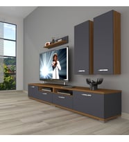 Decoraktiv Eko 5200D Mdf Tv Ünitesi Tv Sehpası (Antrasit - Ceviz)