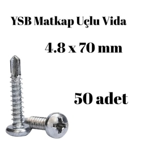 Yıldız Silindir Başlı 4.8x70 YSB Matkap Uçlu Akıllı Vida 50 Adet