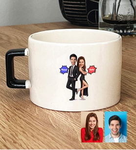 Kişiye Özel Karikatürlü Cool Sevgililer Lüks Fincan Sevgililer Günü Hediyesi