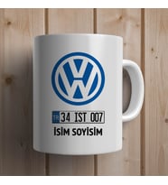 Kişiye Özel Plakalı İsimli WOLSWAGEN Kupa Bardak