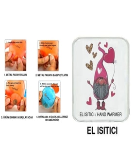 KALPLİ NOEL CÜCESİ CEP SOBASI,EL ISITICI,SICAK SU TORBASI PVC  10x9,5cm