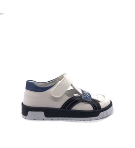 Arzen 4033 Orto pedik Erkek Çocuk Sandalet Ayakkabı (Beyaz - Lacivert)