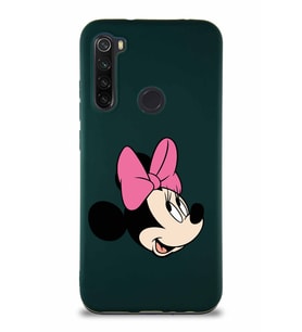 Xiaomi Redmi Note 8 Soft Premier Kapak Minnie Mouse-A Tasarımlı Silikon Kılıf - Yeşil (Şeffaf)