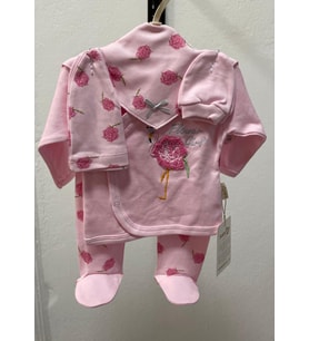Babyim KIZ ÇOCUK ÇİÇEKLİ 4'LÜ ZIBIN TAKIM (Pembe)