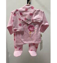 Babyim KIZ ÇOCUK ÇİÇEKLİ 4'LÜ ZIBIN TAKIM (Pembe)