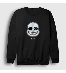 Presmono Unisex Siyah Face Sans Undertale Sweatshirt 32677tt