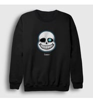 Presmono Unisex Siyah Face Sans Undertale Sweatshirt 32677tt