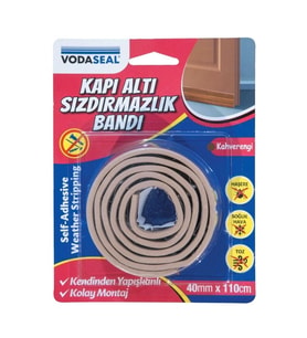 Mey İthalat® Vodaseal Kapı Altı Sızdırmazlık Bandı 40 mm 110 cm Kahverengi
