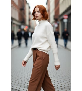 Kadın Oversize Kesim Dik Yaka Reglan Kol Düz Gri Triko Kazak Kışlık Günlük Giyim İçin İdeal Seçim