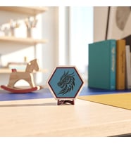 Ejderha İşlemeli Dekoratif Masaüstü Dekoru, Yaşam Alanlarınıza Güç ve Zarafet Katan Şık Bir Aksesuar 10x10 cm, Gök Mavi